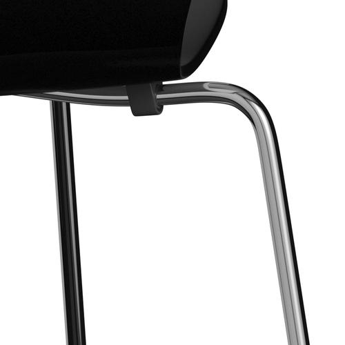 Fritz Hansen 3107 Chair Unupholstered, Chrome/Lacquered Black