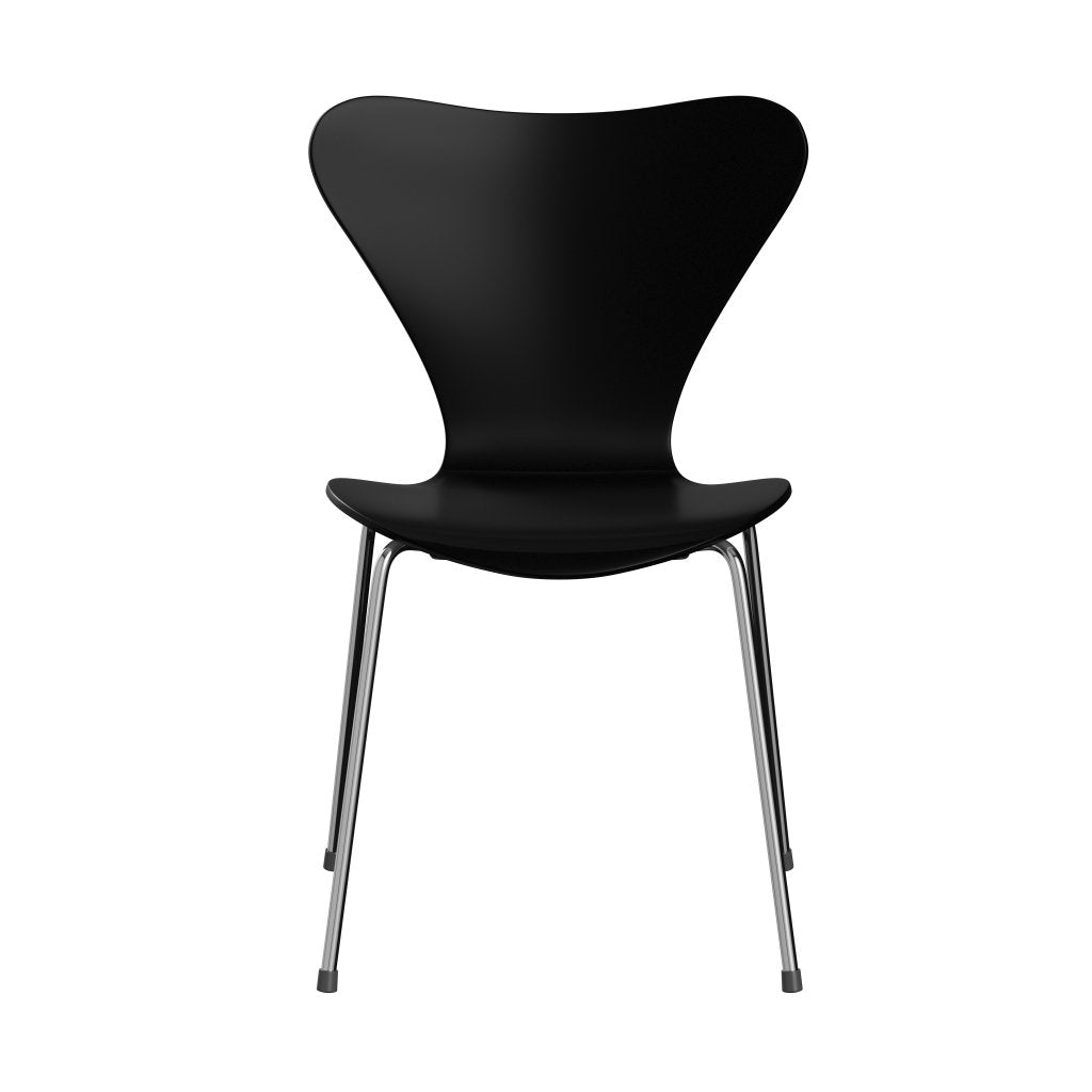 Fritz Hansen 3107 Chair Unupholstered, Chrome/Lacquered Black