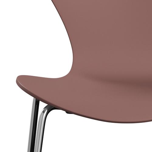 Fritz Hansen 3107 Chair Unupholstered, Chrome/Lacquered Wild Rose