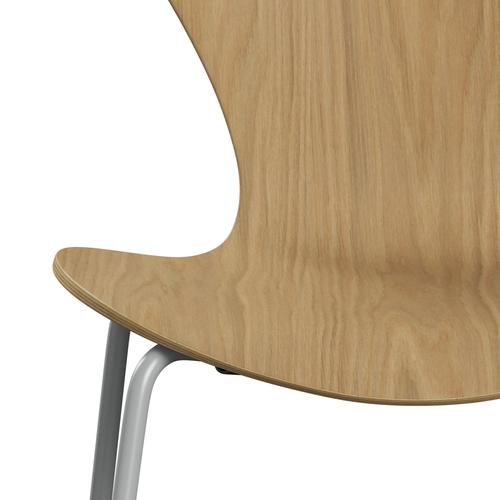 Fritz Hansen 3107 Chair Unupholstered, Nine Grey/Oak Veneer Natural