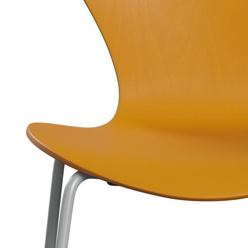 Fritz Hansen 3107 Chair Unupholstered, Nine Grey/Dyed Ash Burnt Yellow