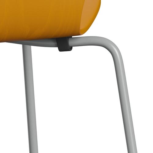 Fritz Hansen 3107 Chair Unupholstered, Nine Grey/Dyed Ash Burnt Yellow