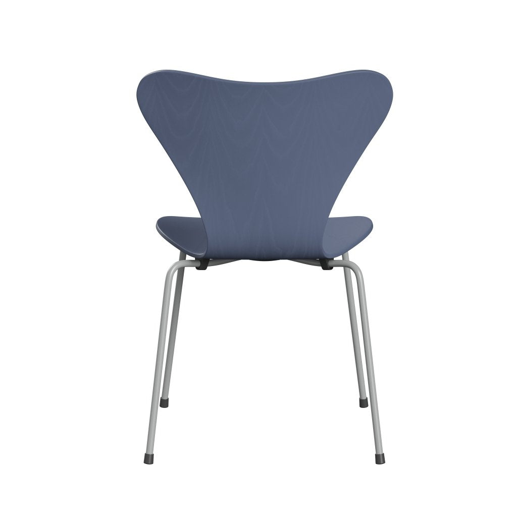 Fritz Hansen 3107 Chair Unupholstered, Nine Grey/Coloured Ash Dusk Blue