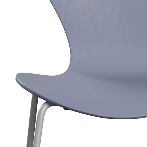 Fritz Hansen 3107 Chair Unupholstered, Nine Grey/Dyed Ash Lavender Blue