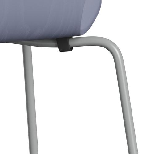 Fritz Hansen 3107 Chair Unupholstered, Nine Grey/Dyed Ash Lavender Blue