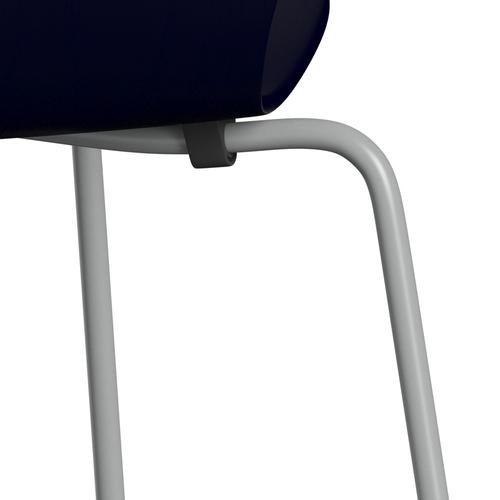 Fritz Hansen 3107 Chair Unupholstered, Nine Grey/Coloured Ash Midnight Blue