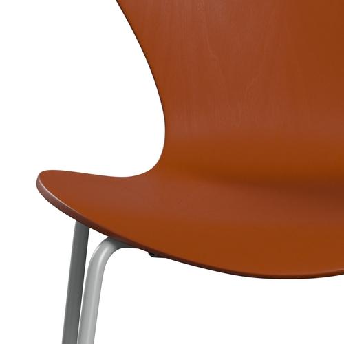 Fritz Hansen 3107 Chair Unupholstered, Nine Grey/Coloured Ash Paradise Orange