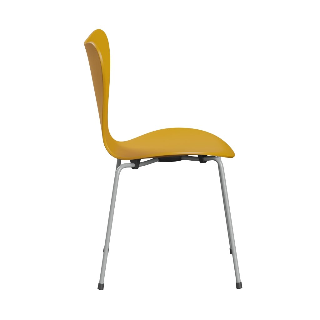 Fritz Hansen 3107 Chair Unupholstered, Nine Grey/Dyed Ash True Yellow