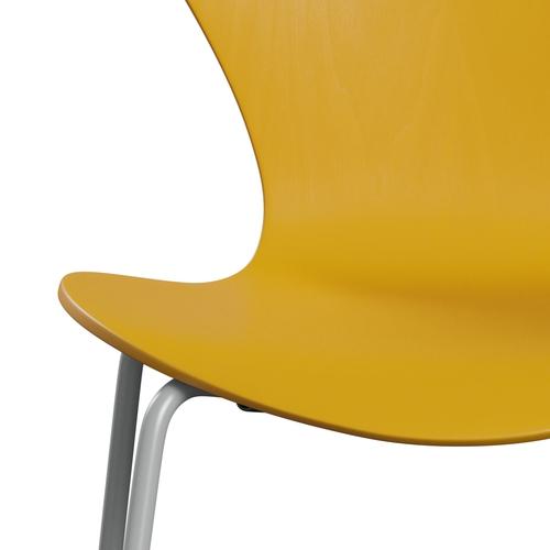 Fritz Hansen 3107 Chair Unupholstered, Nine Grey/Dyed Ash True Yellow