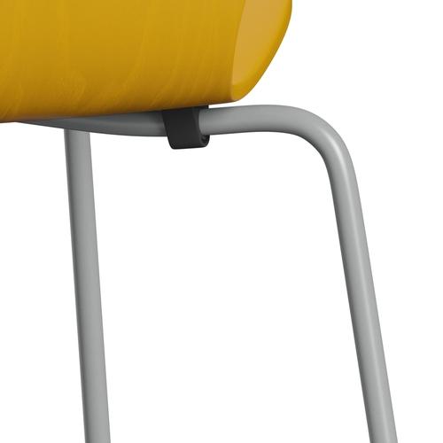 Fritz Hansen 3107 Chair Unupholstered, Nine Grey/Dyed Ash True Yellow