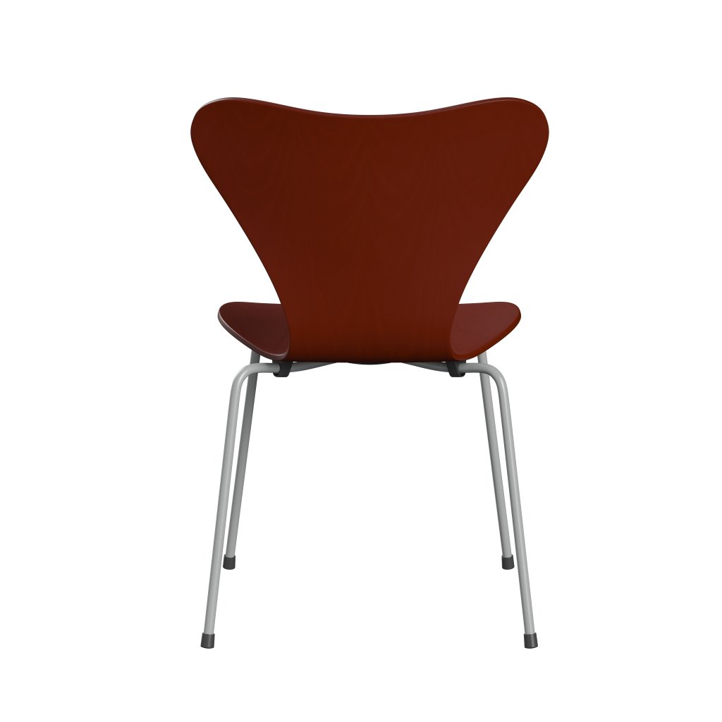 Fritz Hansen 3107 Chair Unupholstered, Nine Grey/Dyed Ash Venetian Red