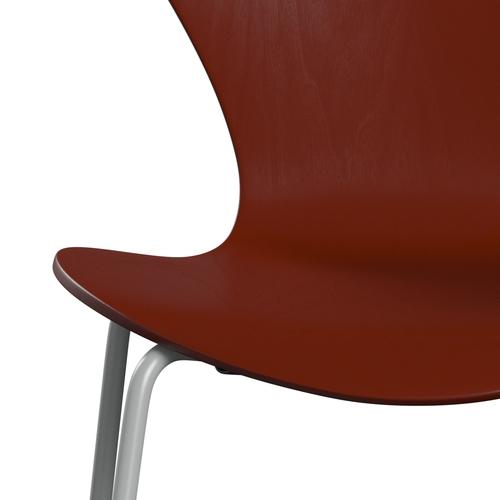 Fritz Hansen 3107 Chair Unupholstered, Nine Grey/Dyed Ash Venetian Red