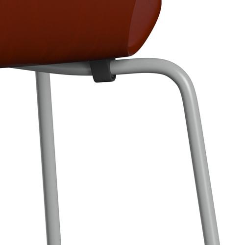 Fritz Hansen 3107 Chair Unupholstered, Nine Grey/Dyed Ash Venetian Red