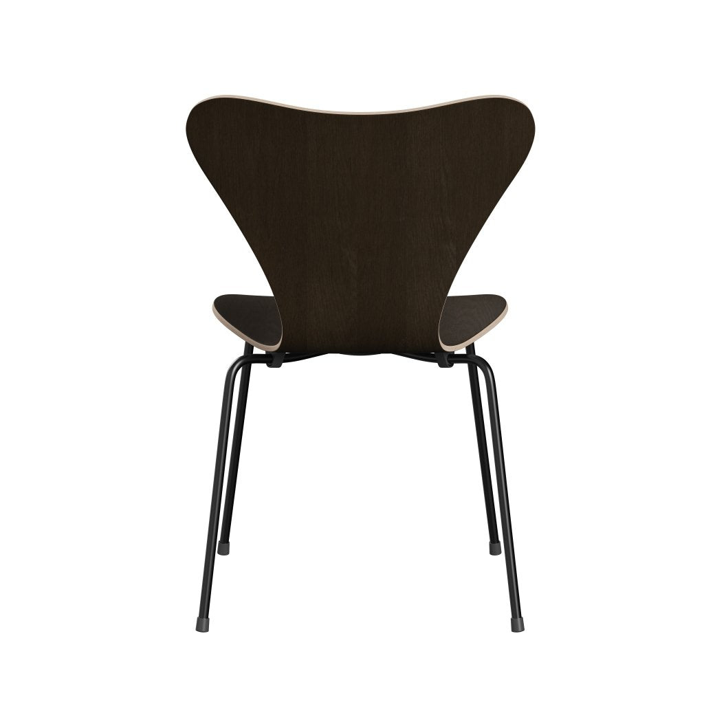 Fritz Hansen 3107 Chair Unupholstered, Black/Dark Stained Oak Veneer Natural