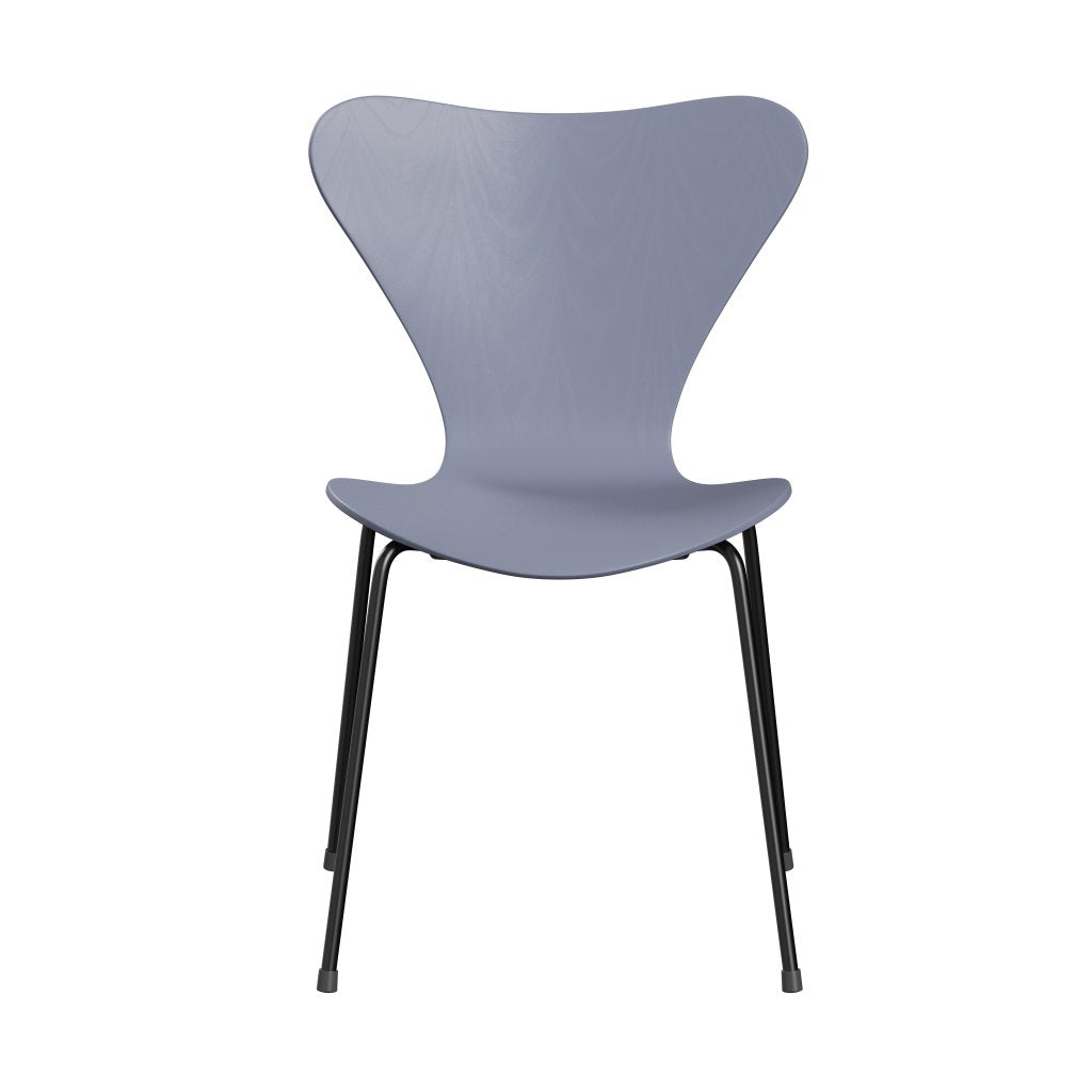 Fritz Hansen 3107 Chair Unupholstered, Black/Dyed Ash Lavender Blue