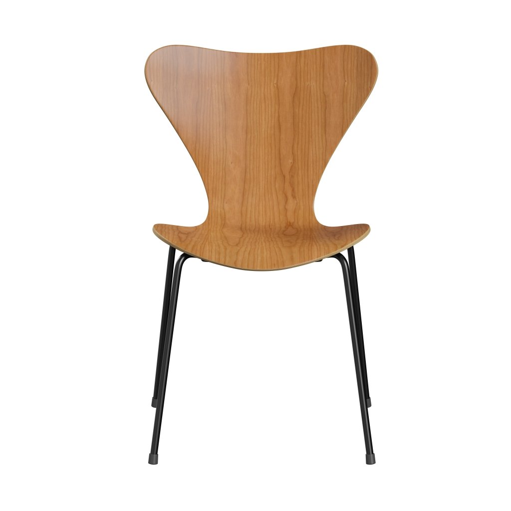 Fritz Hansen 3107 Chair Unupholstered, Black/Cherry Veneer Natural