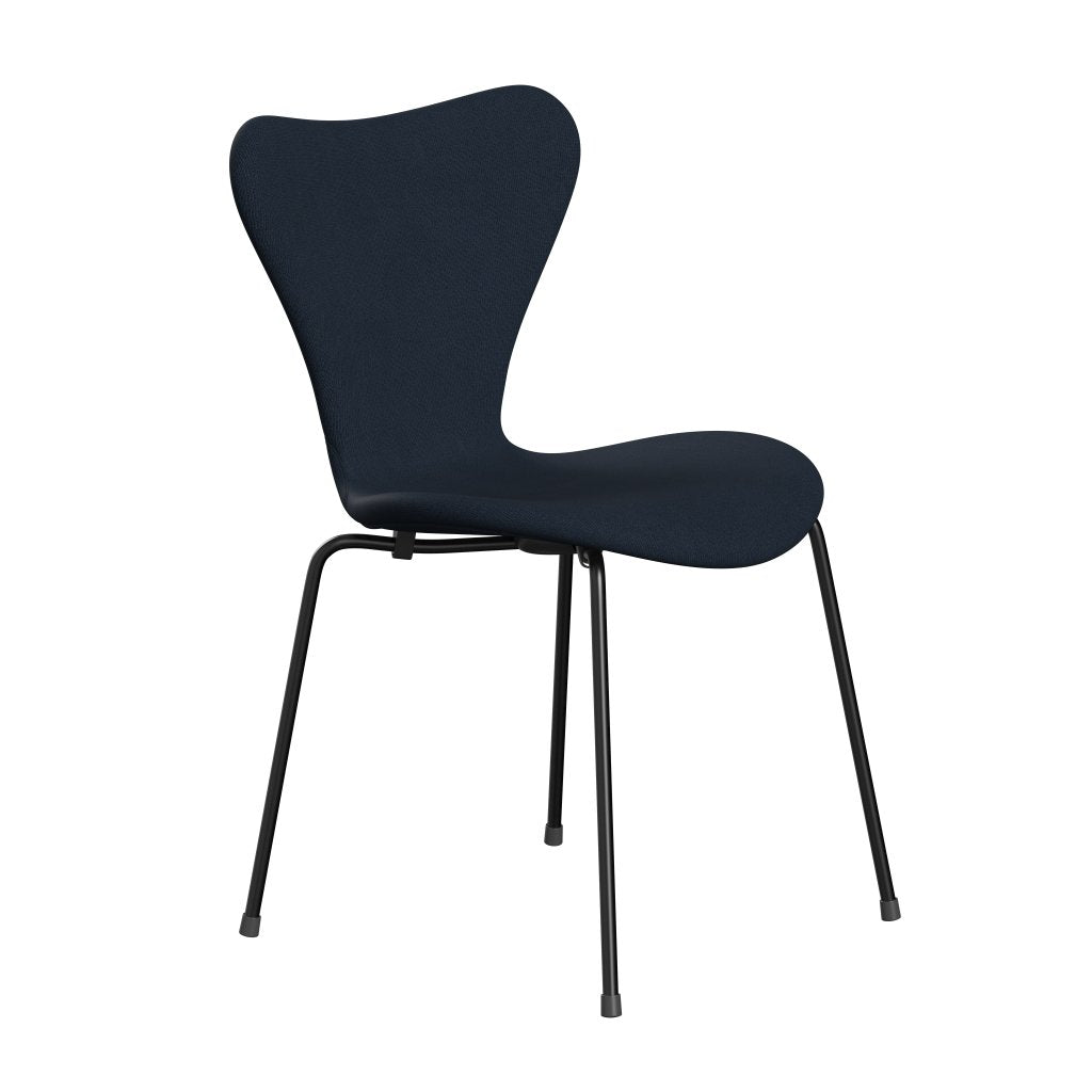 Fritz Hansen 3107 Chair Full Upholstery, Black/Fame Blue Anthracite