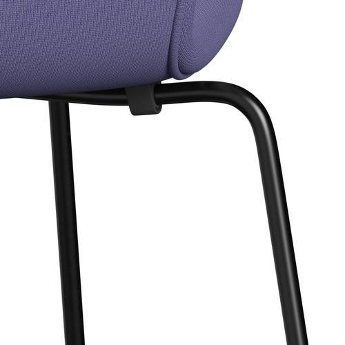 Fritz Hansen 3107 Chair Full Upholstery, Black/Fame Blue Violet