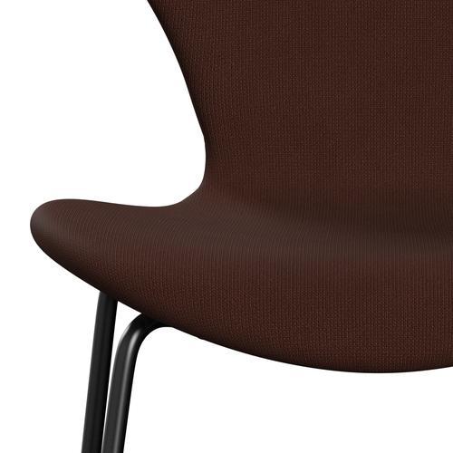 Fritz Hansen 3107 Chair Full Upholstery, Black/Fame Brown (F61047)