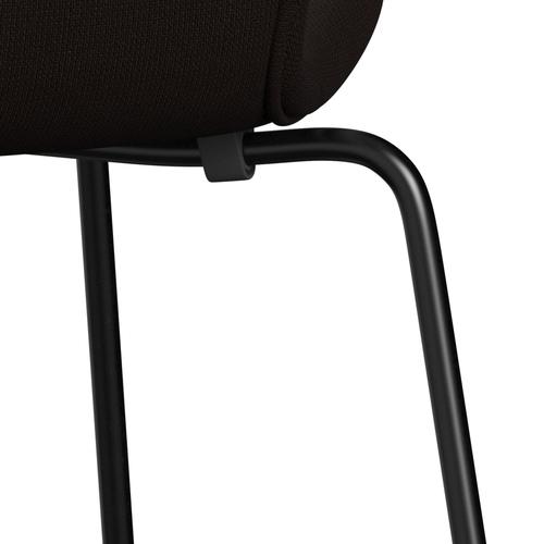 Fritz Hansen 3107 Chair Full Upholstery, Black/Fame Dark Brown