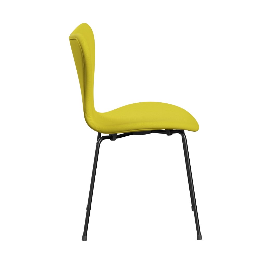 Fritz Hansen 3107 Chair Full Upholstery, Black/Fame Yellow