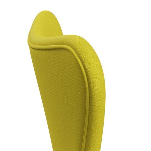 Fritz Hansen 3107 Chair Full Upholstery, Black/Fame Yellow