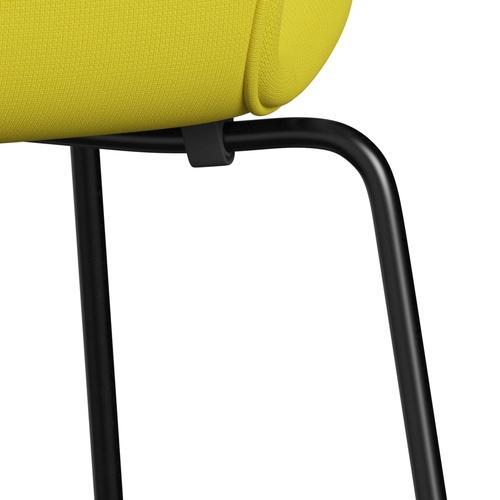 Fritz Hansen 3107 Chair Full Upholstery, Black/Fame Yellow