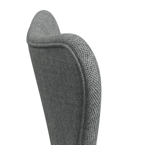 Fritz Hansen 3107 Chair Full Upholstery, Black/Hallingdal White Grey