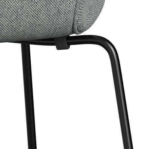 Fritz Hansen 3107 Chair Full Upholstery, Black/Hallingdal White Grey