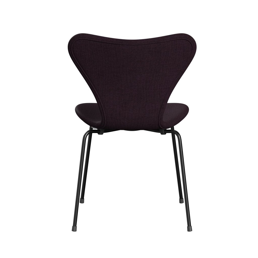 Fritz Hansen 3107 Chair Full Upholstery, Black/Remix Aubergine (Rem692)