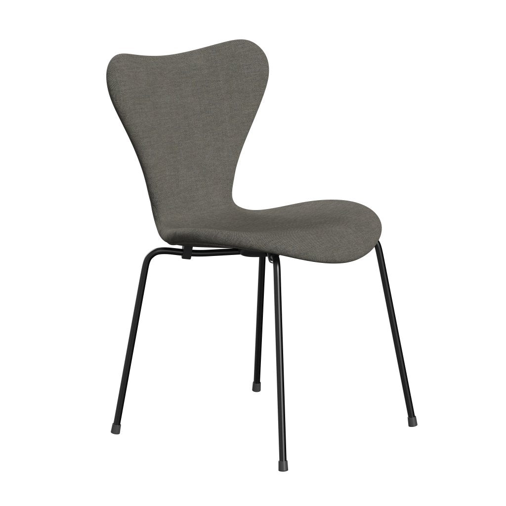 Fritz Hansen 3107 Chair Full Upholstery, Black/Remix Concrete