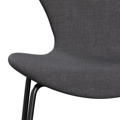 Fritz Hansen 3107 Chair Full Upholstery, Black/Remix Dark Grey (Rem266)