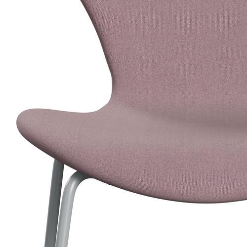 Fritz Hansen 3107 Chair Full Upholstery, Silver Grey/Remix Pale Aubergine