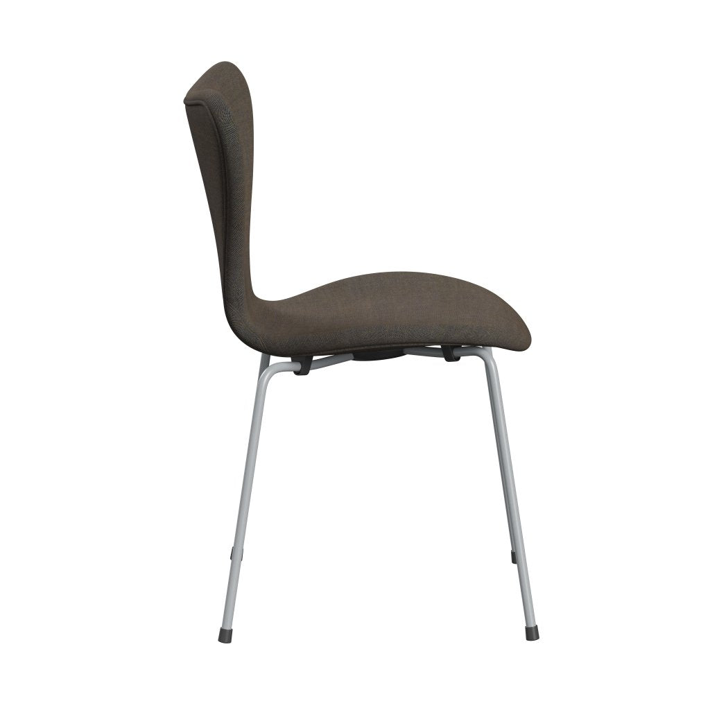 Fritz Hansen 3107 Chair Full Upholstery, Silver Grey/Remix Rust Blue