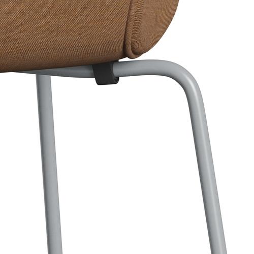 Fritz Hansen 3107 Chair Full Upholstery, Silver Grey/Remix Rust