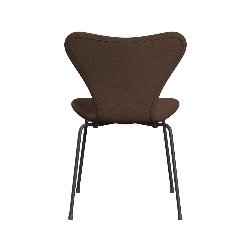 Fritz Hansen 3107 Chair Full Upholstery, Warm Graphite/Divina Dark Brown (Div356)