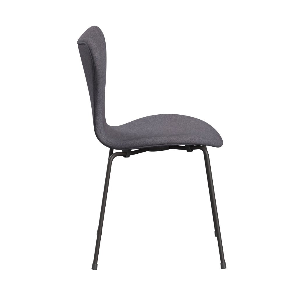 Fritz Hansen 3107 Chair Full Upholstery, Warm Graphite/Divina Md Soft Blue Grey