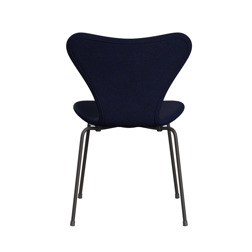 Fritz Hansen 3107 Chair Full Upholstery, Warm Graphite/Divina Melange Dark Blue