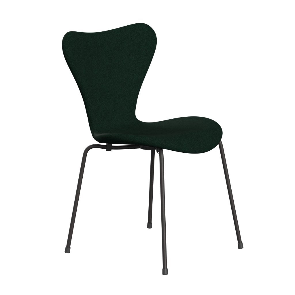 Fritz Hansen 3107 Chair Full Upholstery, Warm Graphite/Divina Melange Dark Green