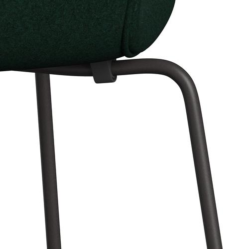 Fritz Hansen 3107 Chair Full Upholstery, Warm Graphite/Divina Melange Dark Green