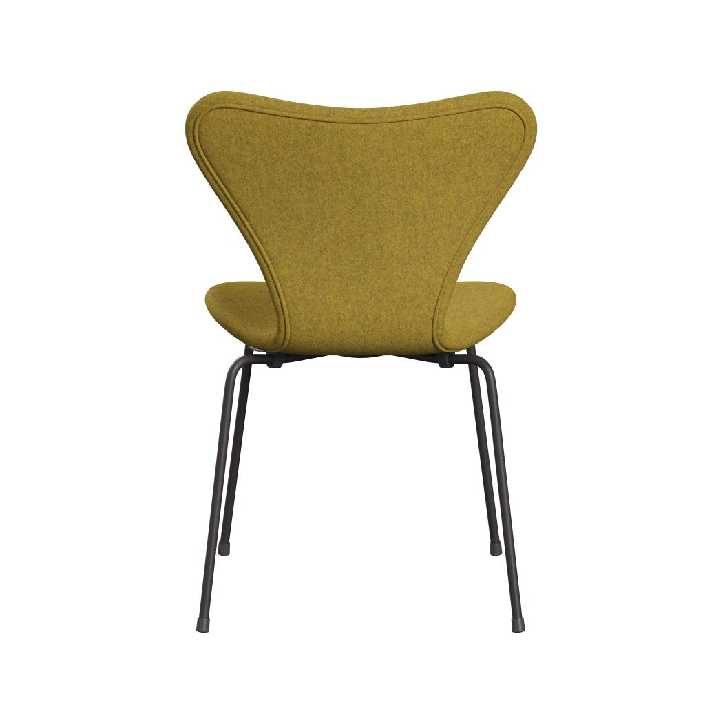 Fritz Hansen 3107 Chair Full Upholstery, Warm Graphite/Divina Melange Yellow