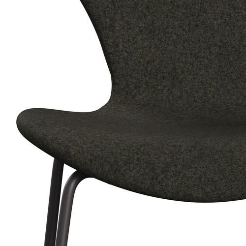 Fritz Hansen 3107 Chair Full Upholstery, Warm Graphite/Divina Melange Grey Brown