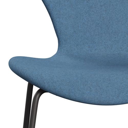 Fritz Hansen 3107 Chair Full Upholstery, Warm Graphite/Divina Melange Light Blue