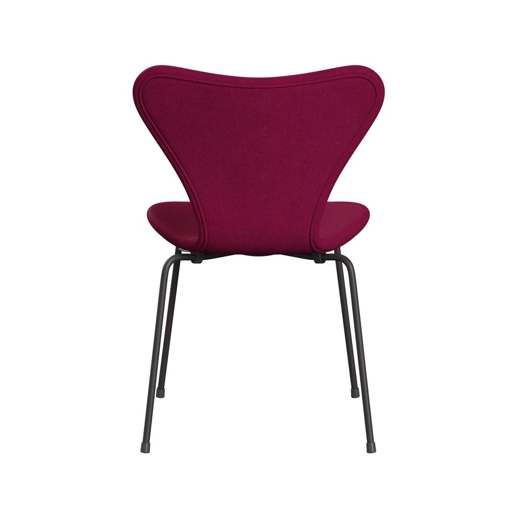 Fritz Hansen 3107 Chair Full Upholstery, Warm Graphite/Divina Melange Lipstick Pink