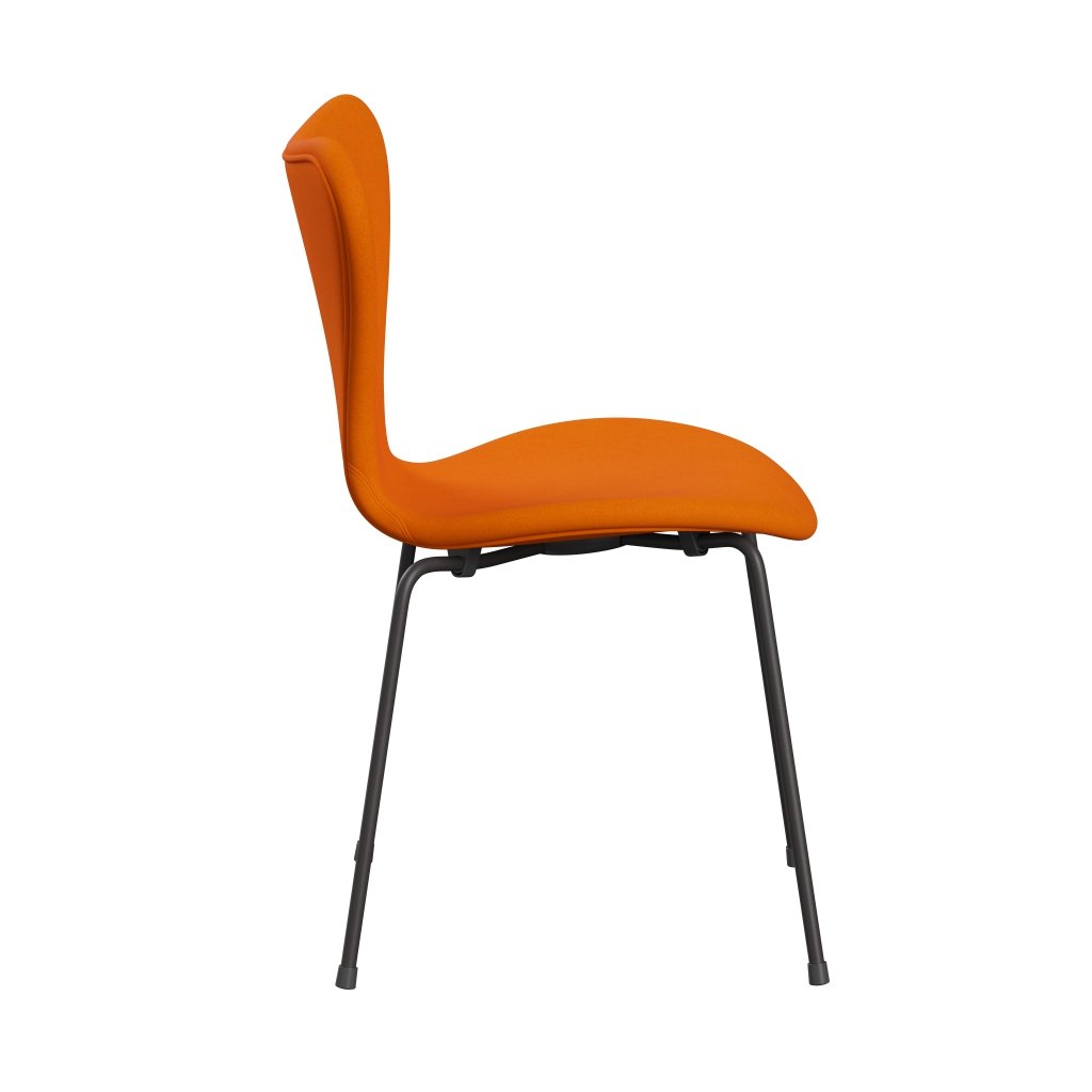 Fritz Hansen 3107 Chair Full Upholstery, Warm Graphite/Divina Orange Dark