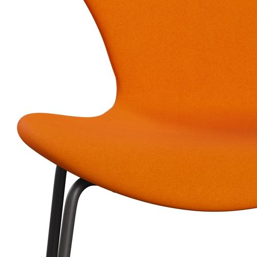 Fritz Hansen 3107 Chair Full Upholstery, Warm Graphite/Divina Orange Dark