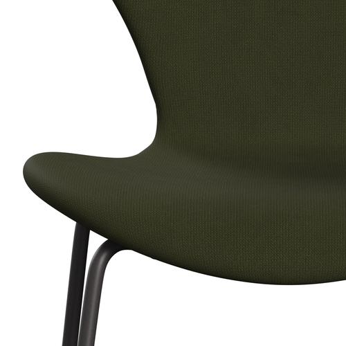 Fritz Hansen 3107 Chair Full Upholstery, Warm Graphite/Fame Dark Brown Green