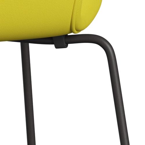 Fritz Hansen 3107 Chair Full Upholstery, Warm Graphite/Fame Yellow