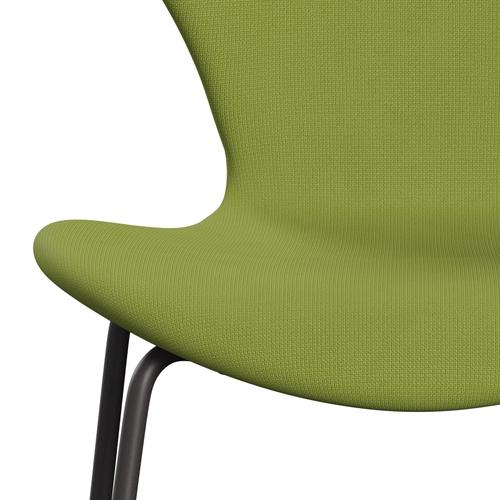 Fritz Hansen 3107 Chair Full Upholstery, Warm Graphite/Fame Light Grass Green