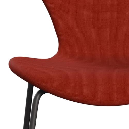 Fritz Hansen 3107 Chair Full Upholstery, Warm Graphite/Fame Orange Red